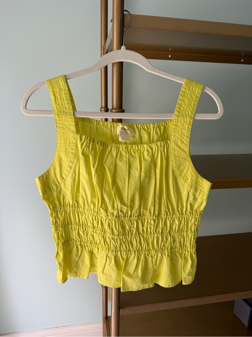Anthropologie Lemon Smocked Tank Top